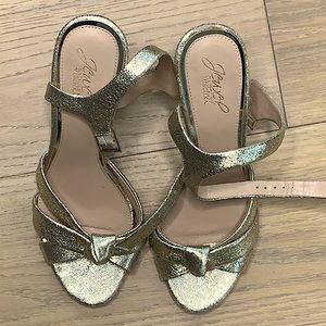Jewel Badgley Mischka gold dressy evening sandals